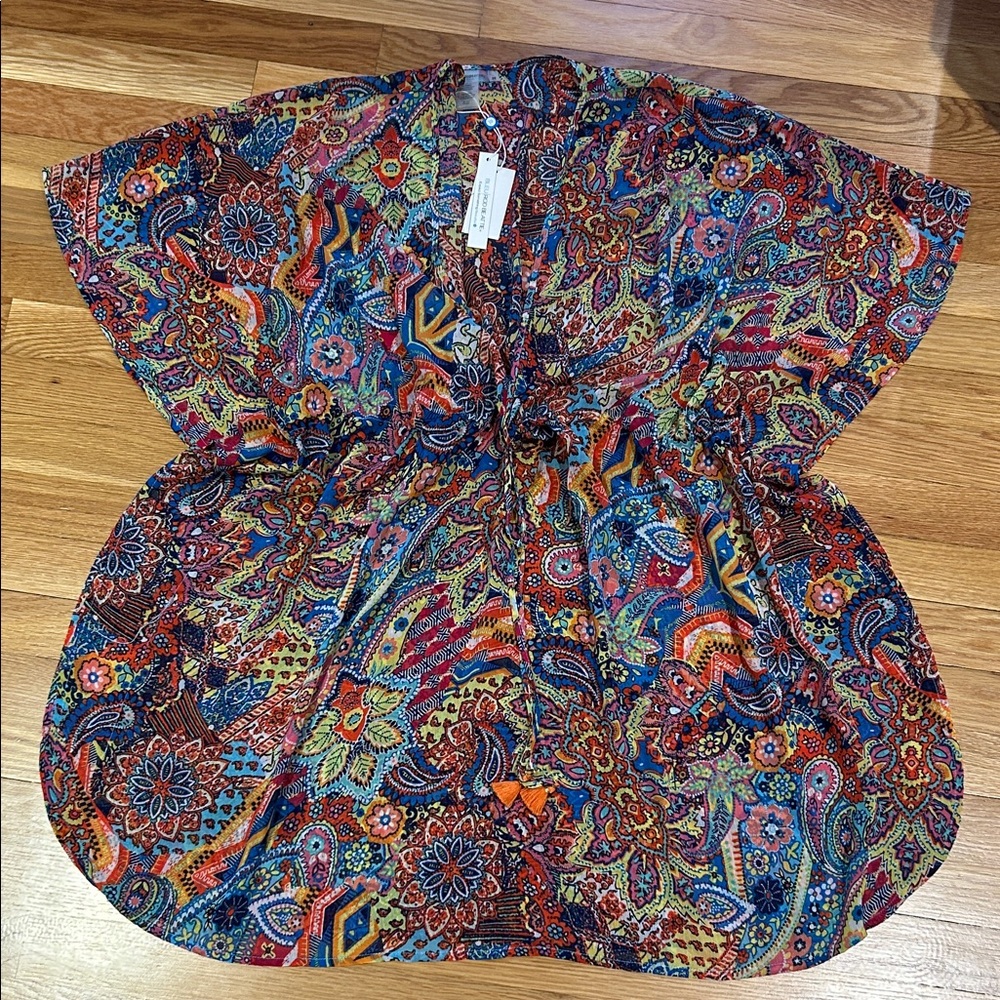 Colorful Paisley Kimono Beach Cover